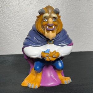 Vintage Disney Beauty and the Beast Vinyl Piggy Bank